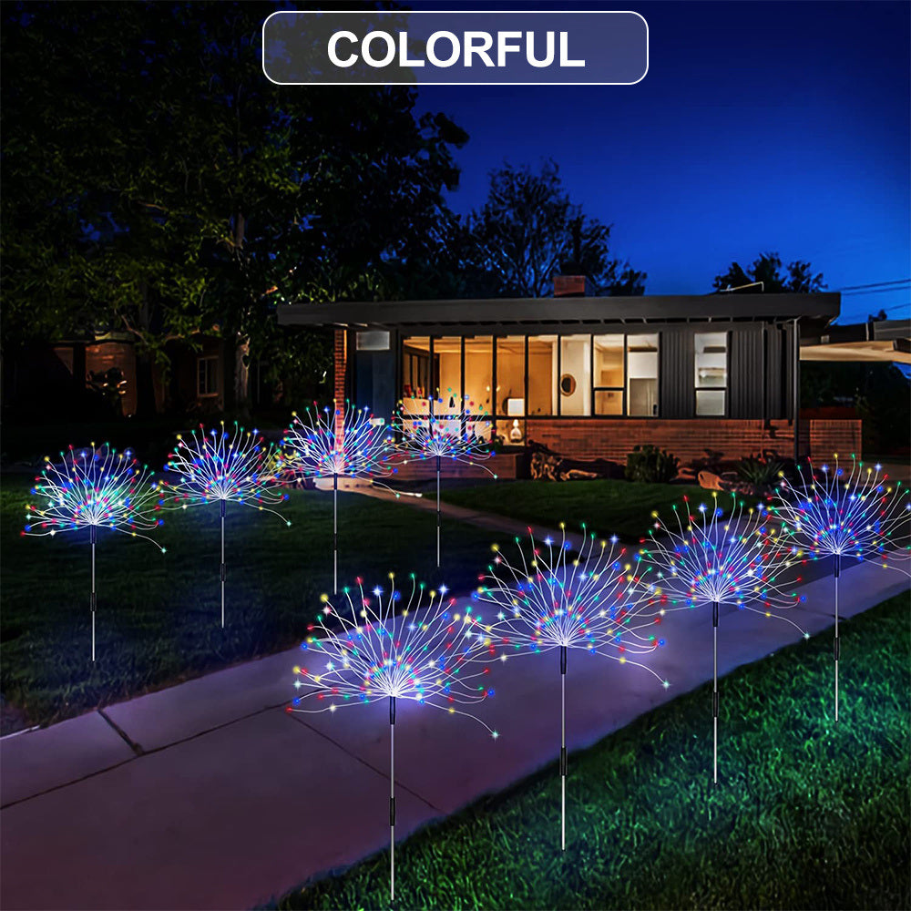 Lazy Halloween L1 Solar Firework Fairy Lights Outdoor, IP65 Waterproof Garden Flower Lights 8 Lighting Modes