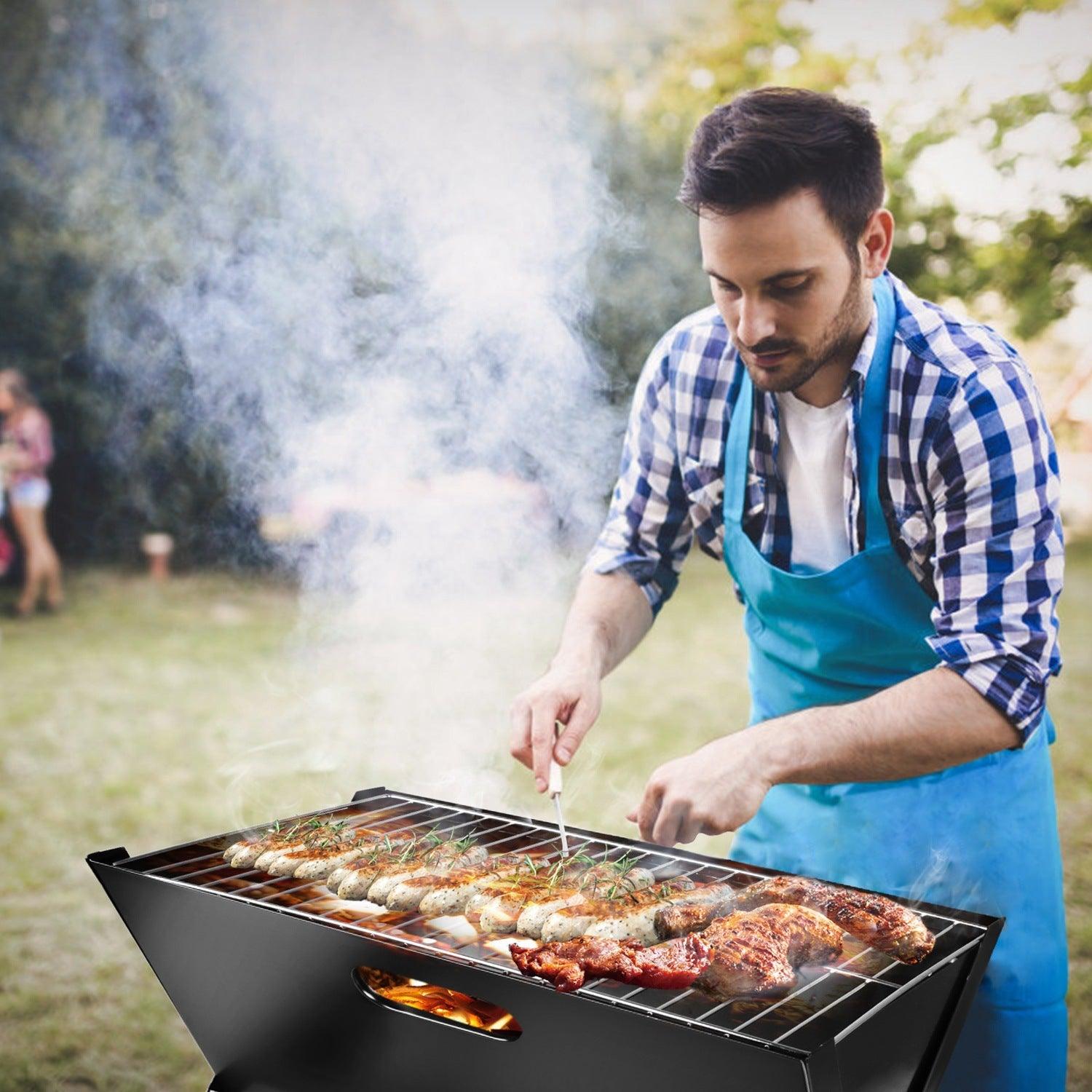 LazyPro B2 Portable BBQ Barbecue Grill Foldable Charcoal Grill Camping Garden Outdoor Travel - Lazy Pro