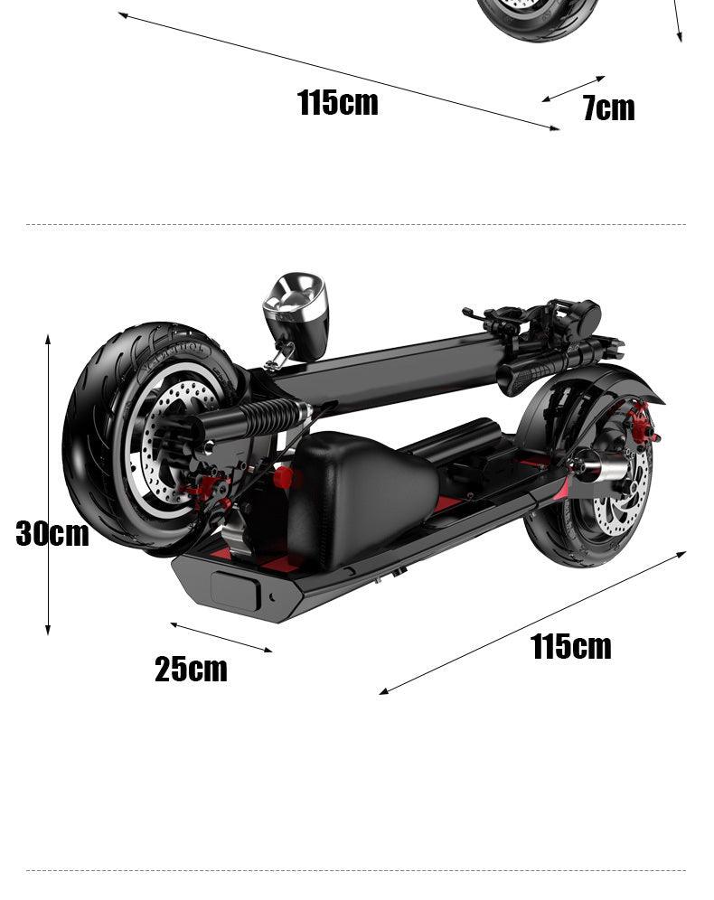 Lazy Bot™ Q4 500W 48V 12.5ah E-Scooters Off Road Foldable 10 inches Long Range E-Scooter With Seat - Lazy Pro