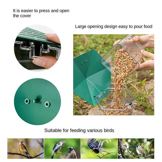 Lazy Garden Outdoor Hanging hummingbird feeder garden bird feeder foldable feeder sunscreen antifreeze bird cage