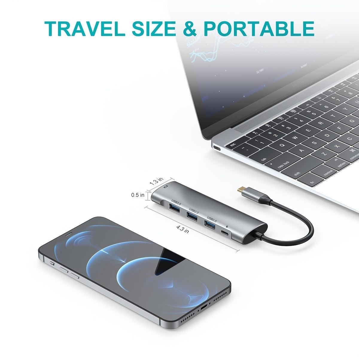 LazyBank S5 USB C Hub; USB C Hub Multiport Adapter 5 In 1 USB C Dongle With 4K HDMI Output; 3*USB 3.0 Ports; 1*PD Port; Compatible With Steam Deck And The Most Type C Devices - Lazy Pro