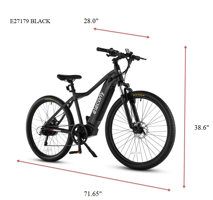 LazyBot Electric 27.5" Adults Bike, Removable Hidden 36V 10Ah Lithium Battery 350W Brushless Motor City Ebike, 20MPH Assist, Disc Brake, 7 Speed System - Lazy Pro