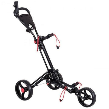 LazyBot GolfMaster All-Terrain Durable Foldable Multi-Wheel Golf Pull Push Cart Trolley - Lazy Pro