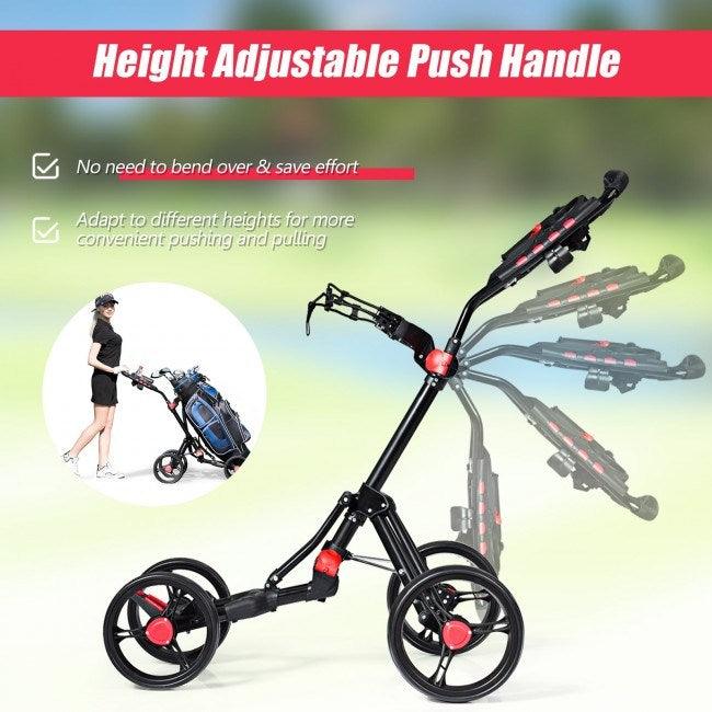 LazyBot GolfMaster All-Terrain Durable Foldable Multi-Wheel Golf Pull Push Cart Trolley - Lazy Pro