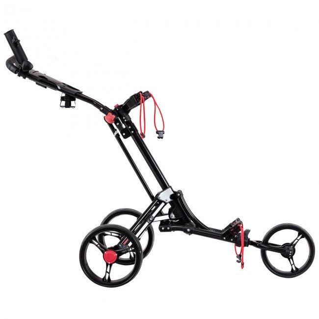 LazyBot GolfMaster All-Terrain Durable Foldable Multi-Wheel Golf Pull Push Cart Trolley - Lazy Pro