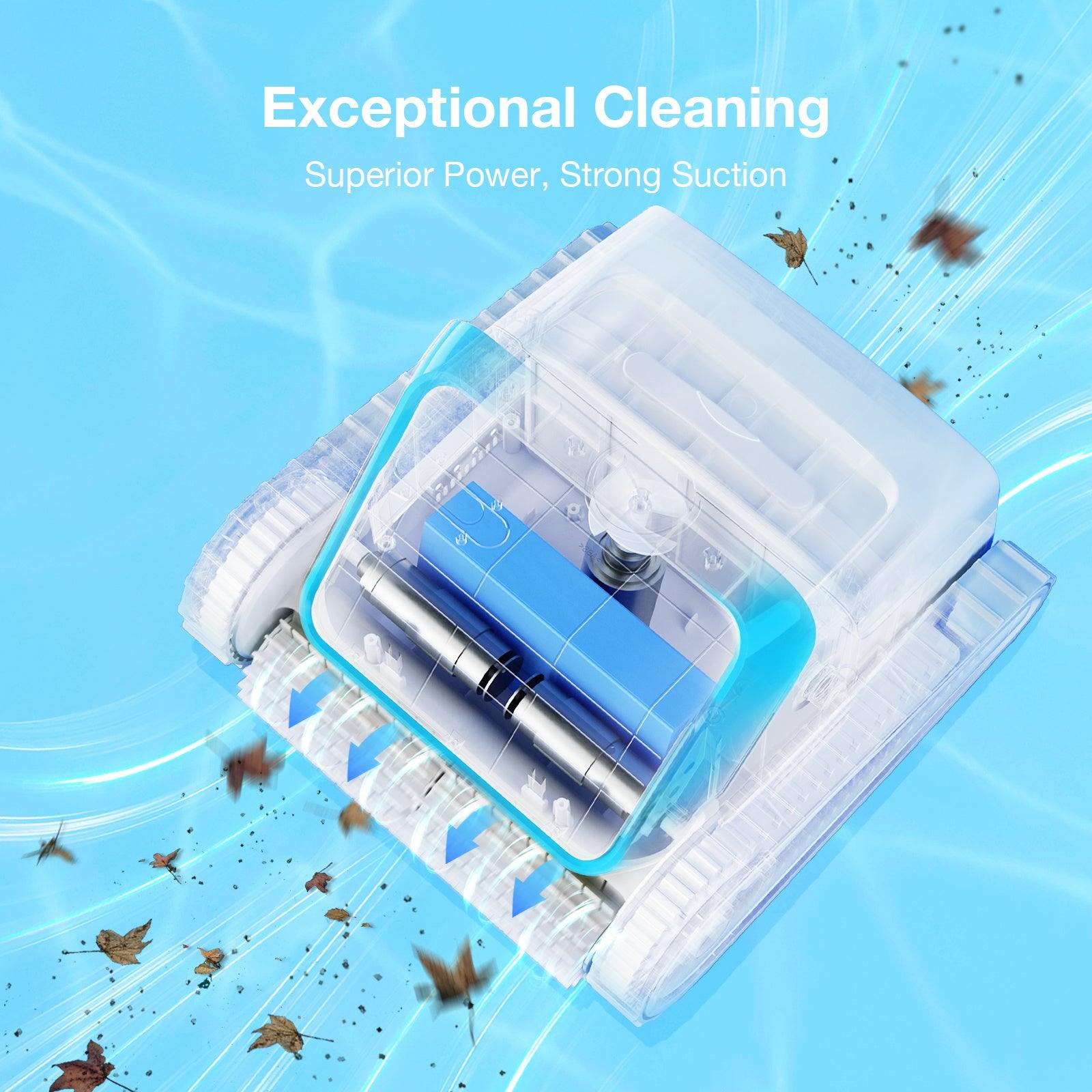 LAZYBOT P01 Cordless Robotic Pool Cleaner – Automatic Wall Climbing Pool Vacuum Cleaner, Smart Navigation, Self-Parking, Lasts 150 Mins with 130W Suction Power, Ideal for In-Ground Pools up to 2500 ft² - Lazy Pro