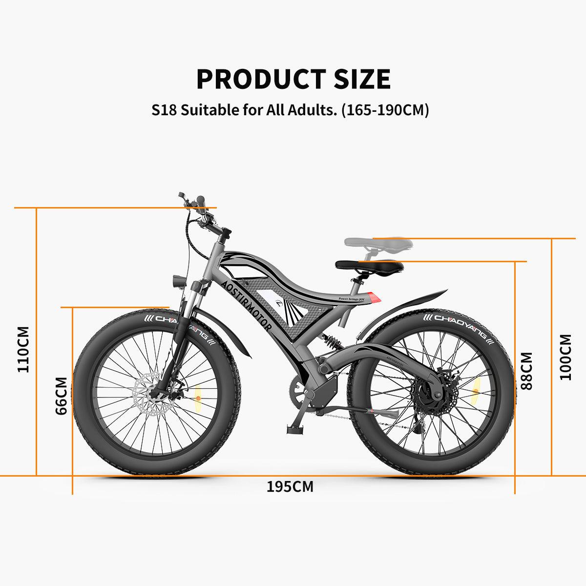 LazyBot S18 26 in 750W Electric Bike Fat Tire 48V 15AH with REMOVABLE Battery for Adults - Lazy Pro