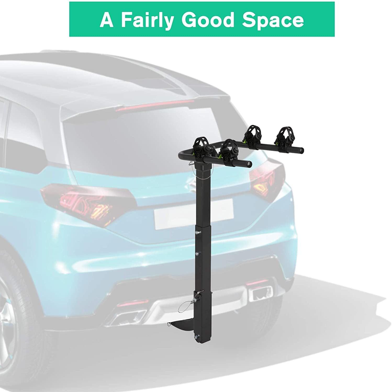 LazyBot™ Bike Rack for Car Rack 2-1 Bike Hitch Mount Bicycle Rack for SUV with 2-Inch Receiver, Rubber Lock & Sleek Pad - Lazy Pro