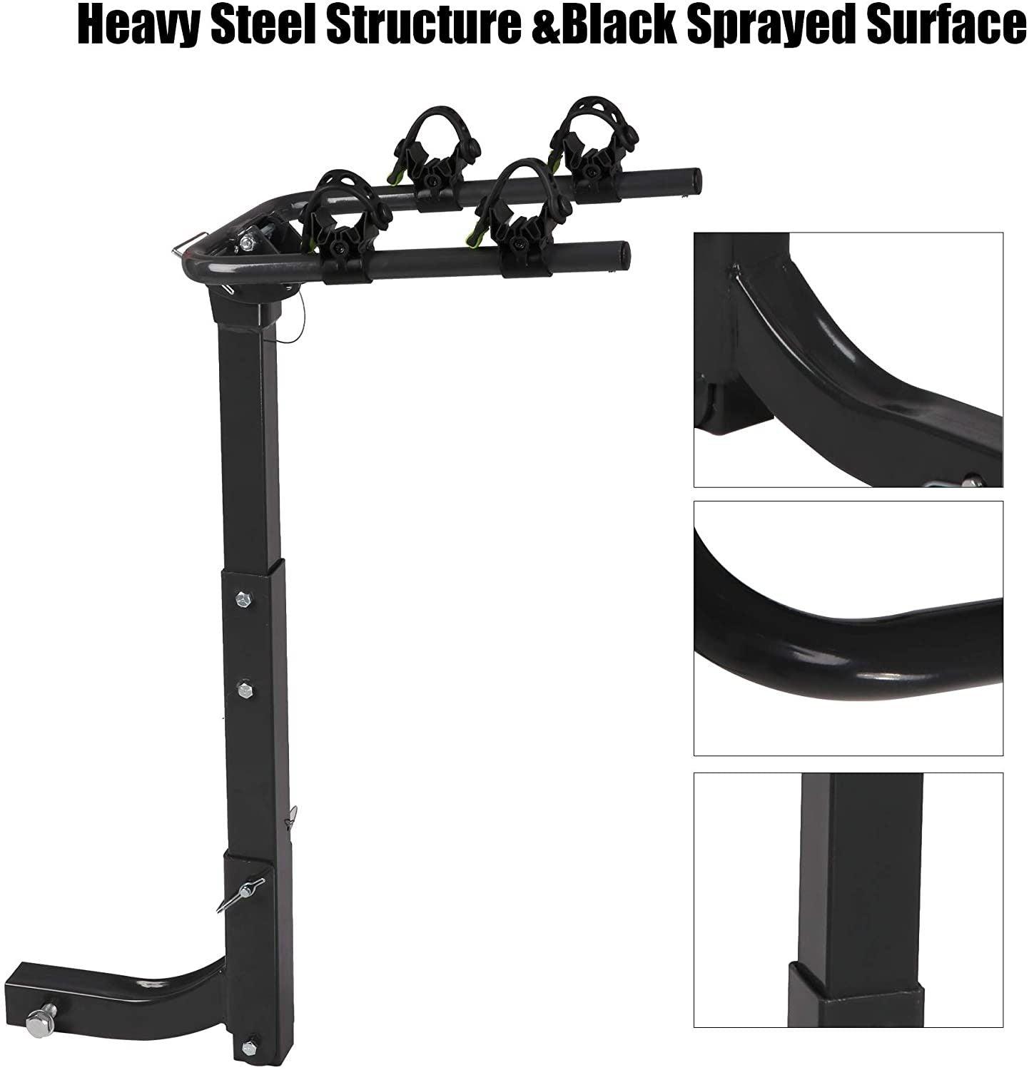 LazyBot™ Bike Rack for Car Rack 2-1 Bike Hitch Mount Bicycle Rack for SUV with 2-Inch Receiver, Rubber Lock & Sleek Pad - Lazy Pro