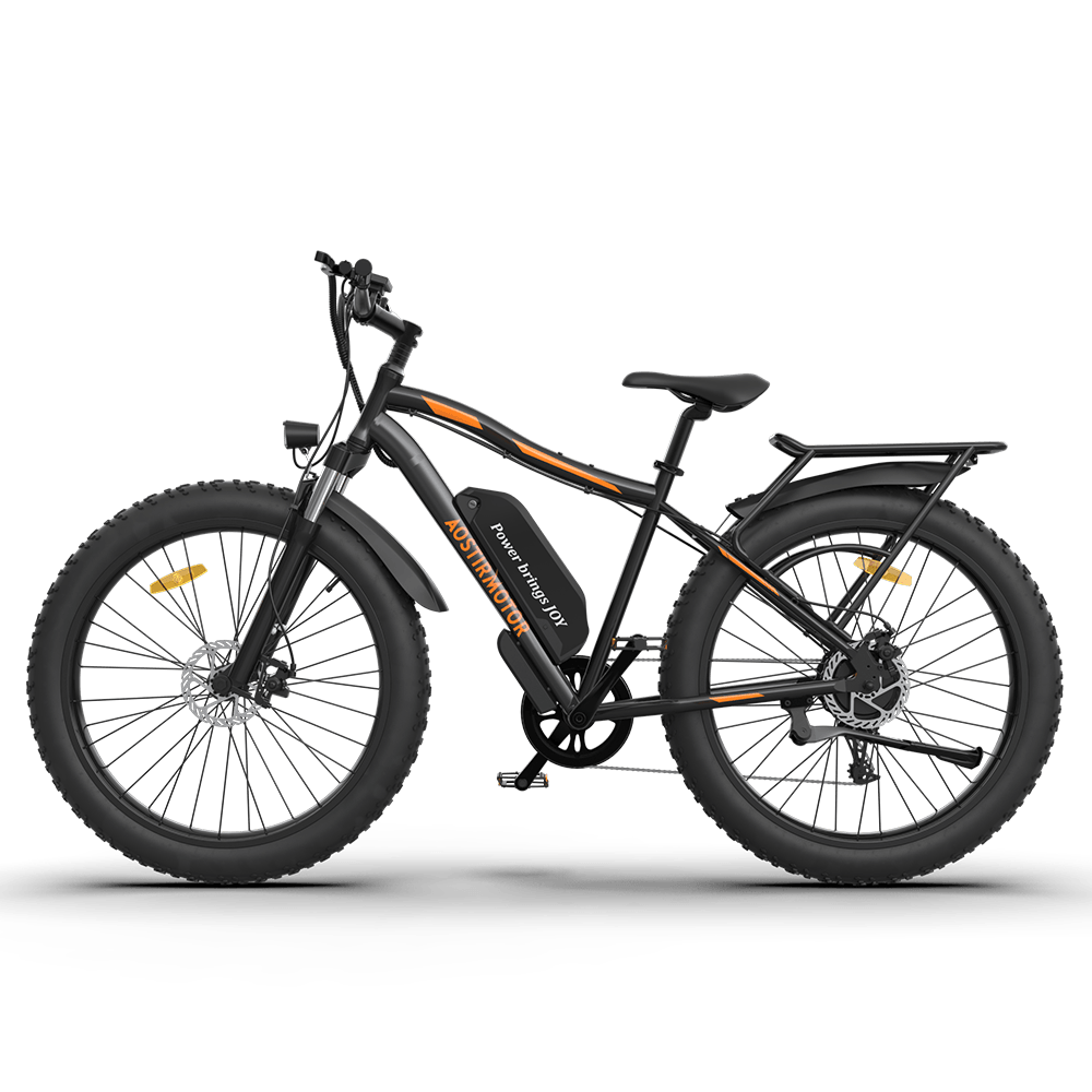 LazyBot™ Chicago S07 750W Electric Bike Fat Tire P7 48V 13AH Removable Lithium Battery for Adults with Detachable Rear Rack Fender(Black) - Lazy Pro