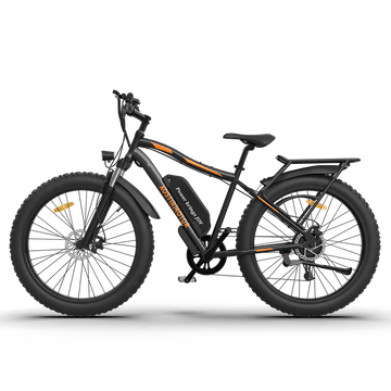 LazyBot™ Chicago S07 750W Electric Bike Fat Tire P7 48V 13AH Removable Lithium Battery for Adults with Detachable Rear Rack Fender(Black) - Lazy Pro