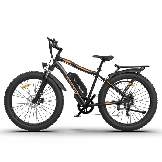 LazyBot™ Chicago S07 750W Electric Bike Fat Tire P7 48V 13AH Removable Lithium Battery for Adults with Detachable Rear Rack Fender(Black)