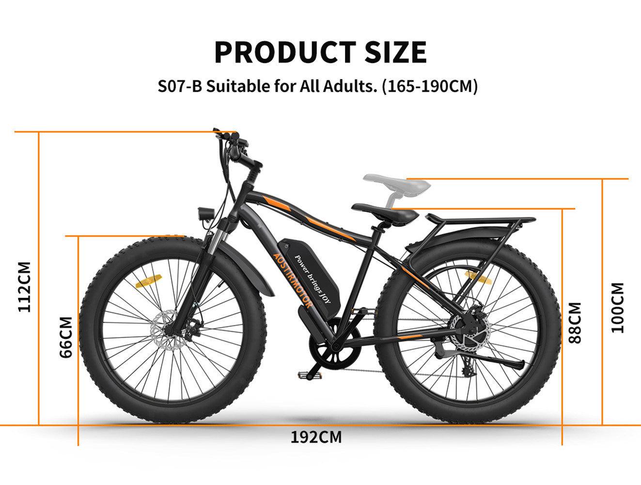 LazyBot™ Chicago S07 750W Electric Bike Fat Tire P7 48V 13AH Removable Lithium Battery for Adults with Detachable Rear Rack Fender(Black) - Lazy Pro