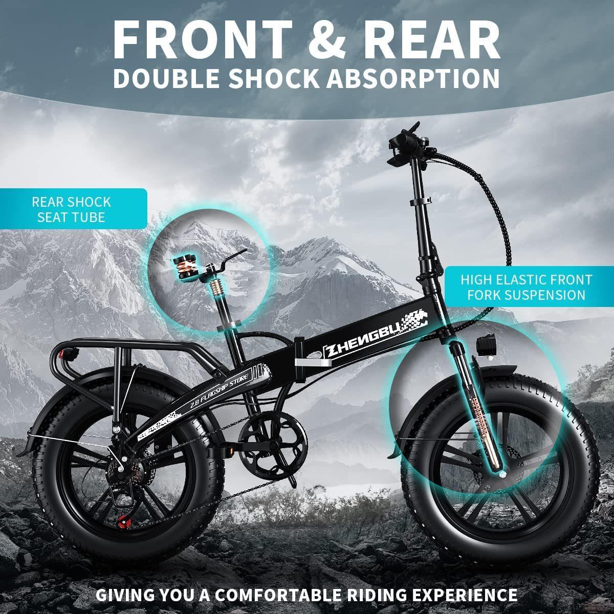 LazyBot™ EUY Adult Electric Bike 750W Motor 20"*4.0" All Terrain Fat Tire Ebike with Samsung 48V 12.8Ah Lithium Battery - Lazy Pro