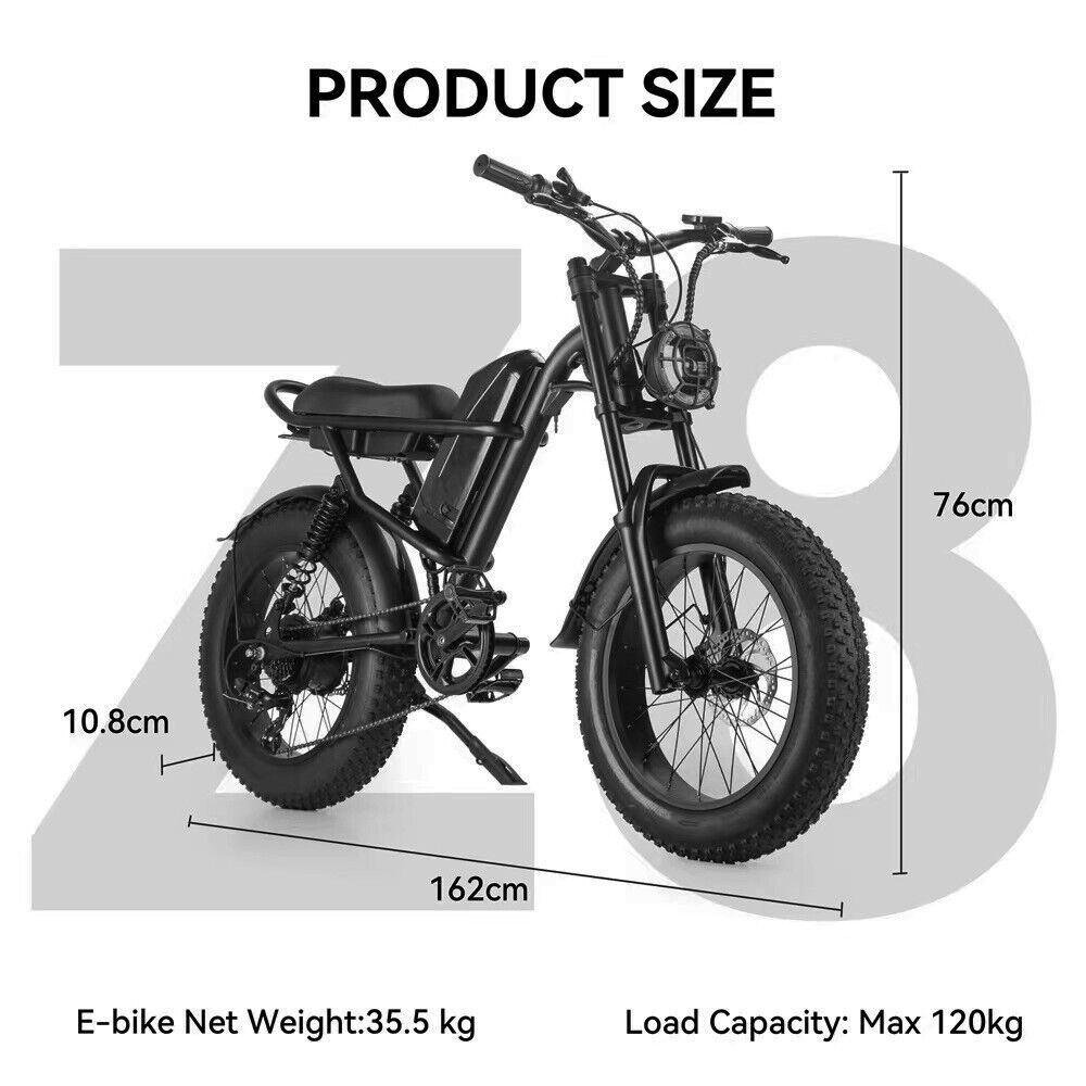 LazyBot™ Milwaukee All Terrain Off Road Electric Bike Fat Tire Adult Electric Mountain Bike - Lazy Pro