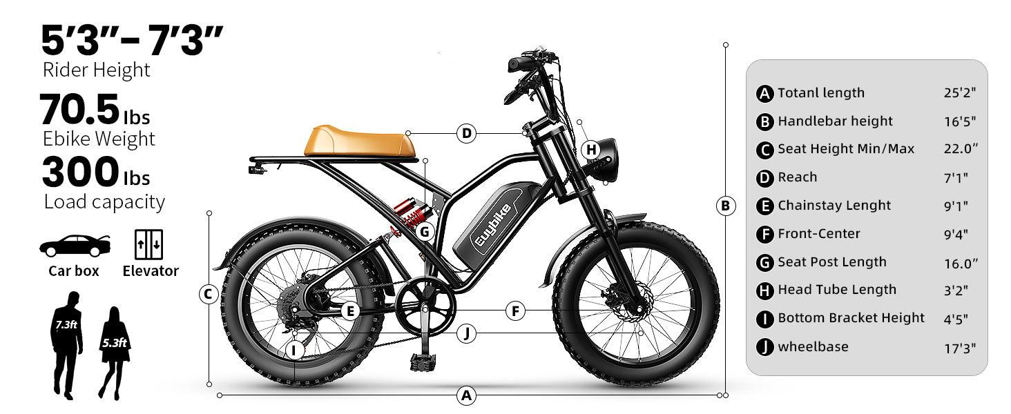 LazyBot™ Seattle S4 1000W 48V 25AH electric bike 20 inch fat tire bicycle beach cruise e-bike all terrain off-road ebike for Adults - Lazy Pro