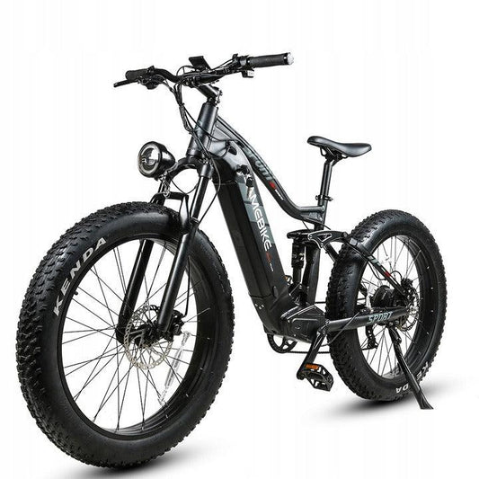 LazyBot™ Wyoming D4 Electric Bike750W 48V 17AH 120KM 150KG 26KENDA fat tires Shimano 21S shifting + LCD meter + USB charging hole Electric Mountain Bike