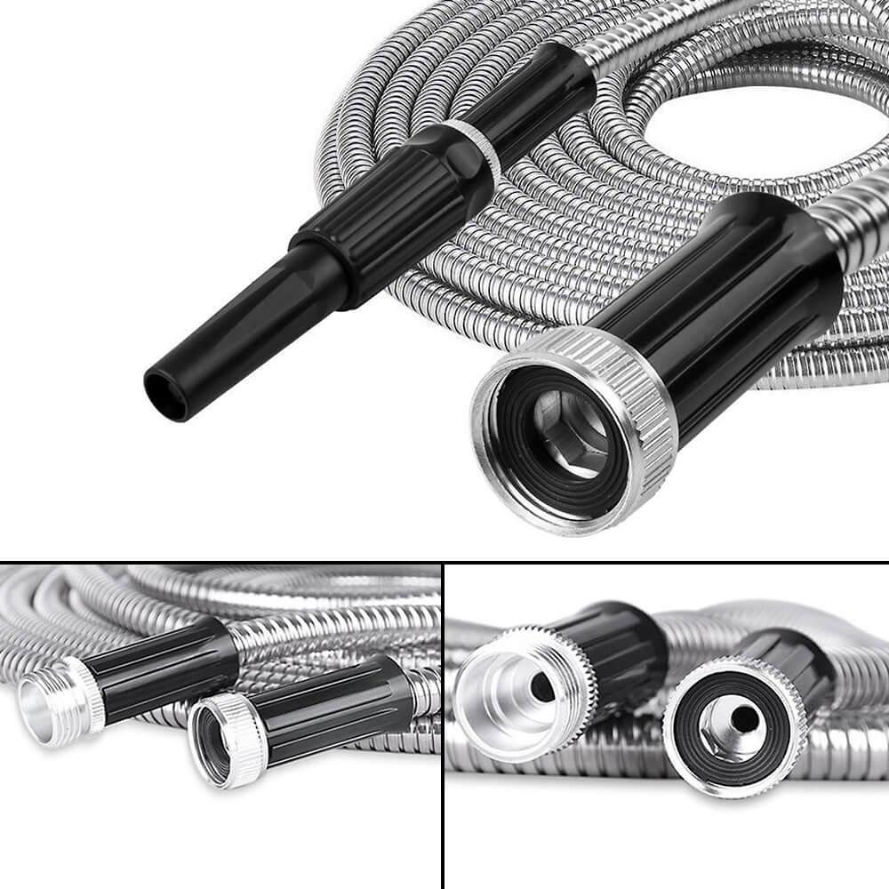 LazyHose 304 Stainless Steel Garden Water Hose Pipe 25/50/75/100FT Flexible Lightweight - Lazy Pro