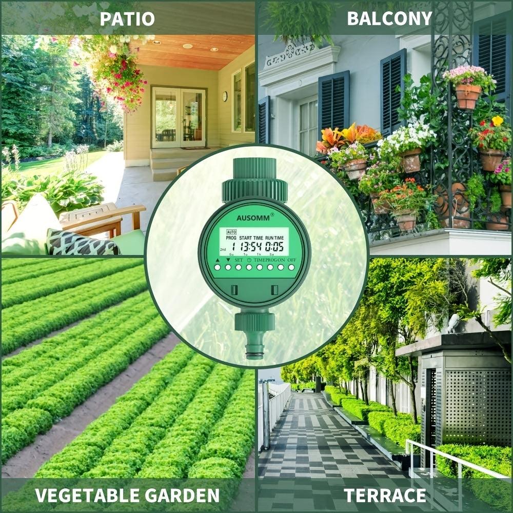 LazyHose™ Time 1pc Water Timer For Garden Irrigation System; Automatic Digital Sprinkler Timer LCD Display Hose Timer With Y-Shaped Quick Connector; Watering Programs Settings For Outdoor Yard; Garden; Lawns - Lazy Pro