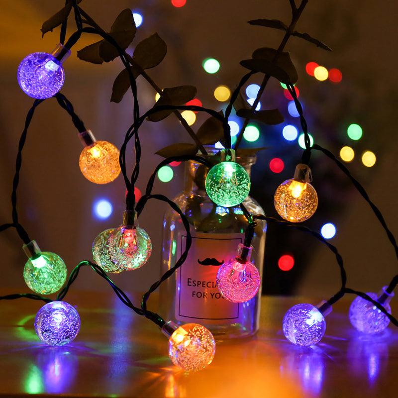 LazyLights 8 Modes Solar String Lights Outdoor LED Crystal Globe Light Waterproof Fairy Lights Garlands For Christmas Party Outdoor Decor - Lazy Pro