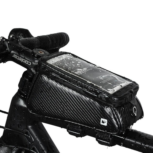 LazyPro BF1 Bike Phone Front Frame Bag Bicycle Bag Waterproof Bike Phone Mount Top Tube Bag Bike Phone Case Holder Accessories Cycling Pouch Compatible Phone Under 6.5'