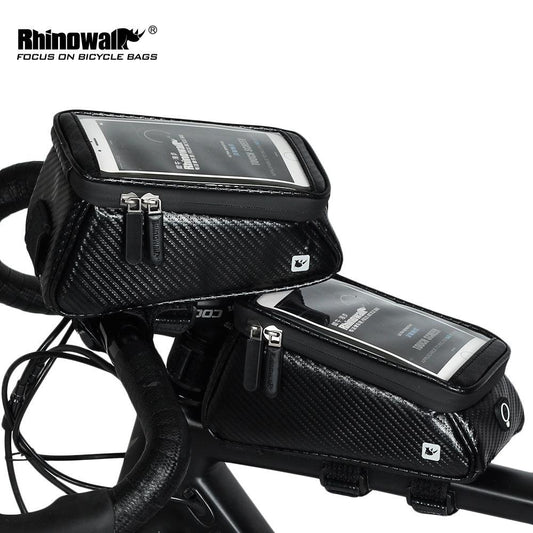 LazyPro BF1 Bike Phone Front Frame Bag Bicycle Bag Waterproof Bike Phone Mount Top Tube Bag Bike Phone Case Holder Accessories Cycling Pouch Compatible Phone Under 6.5'