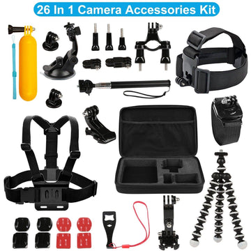 LazyPro GP1 26 In 1 Camera Accessories Kit Fit For GoPro Hero 5/4/3+/3/2/1 Camera - Lazy Pro