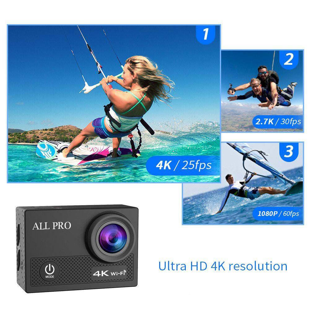 LazyPro GP16 - 16MP 4K Action Pro Waterproof All Digital UHD WiFi Camera + RF Remote And Accessories - Lazy Pro