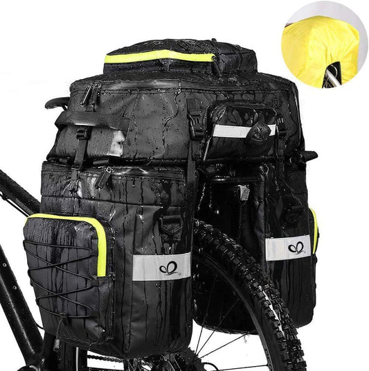 LazyPro LB1 Bike Bag Bike Pannier Bag Set, for Bicycle Cargo Rack Saddle Bag Shoulder Bag Laptop Pannier Rack Bicycle Bag Professional Cycling Accessories 3 in 1-Black