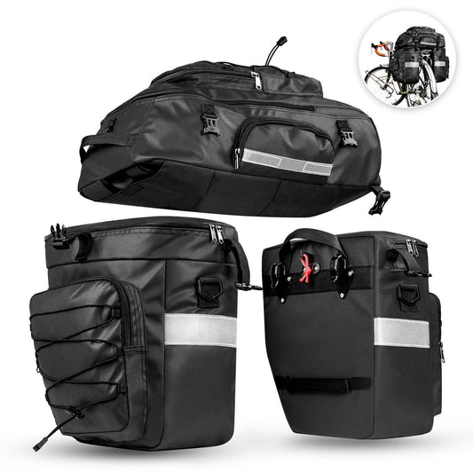 LazyPro LB2 Bike Bag Bike Pannier Bag Set, for Bicycle Cargo Rack Saddle Bag Shoulder Bag Laptop Pannier Rack Bicycle Bag Professional Cycling Accessories Luggage bag ab.65L