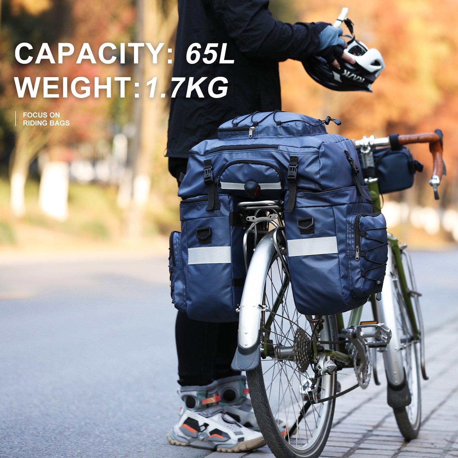 LazyPro LB2 Bike Bag Bike Pannier Bag Set, for Bicycle Cargo Rack Saddle Bag Shoulder Bag Laptop Pannier Rack Bicycle Bag Professional Cycling Accessories Luggage bag ab.65L - Lazy Pro