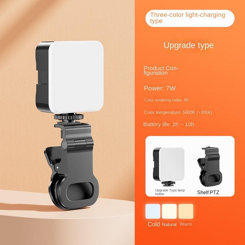 LazyPro Portable outdoor mini fill light RGB mobile phone live broadcast bracket clip tripod photography soft light LED - Lazy Pro