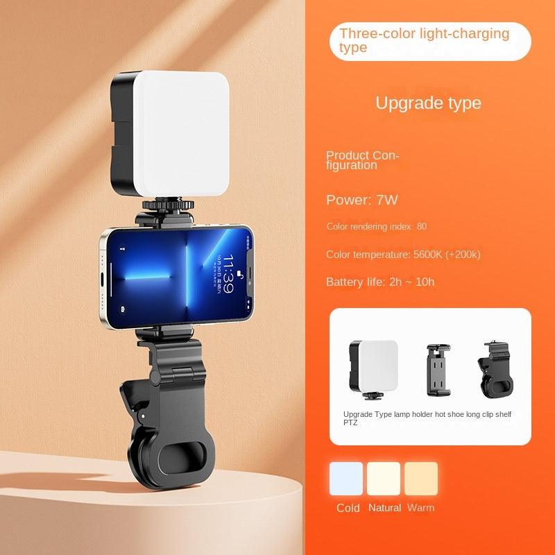 LazyPro Portable outdoor mini fill light RGB mobile phone live broadcast bracket clip tripod photography soft light LED - Lazy Pro