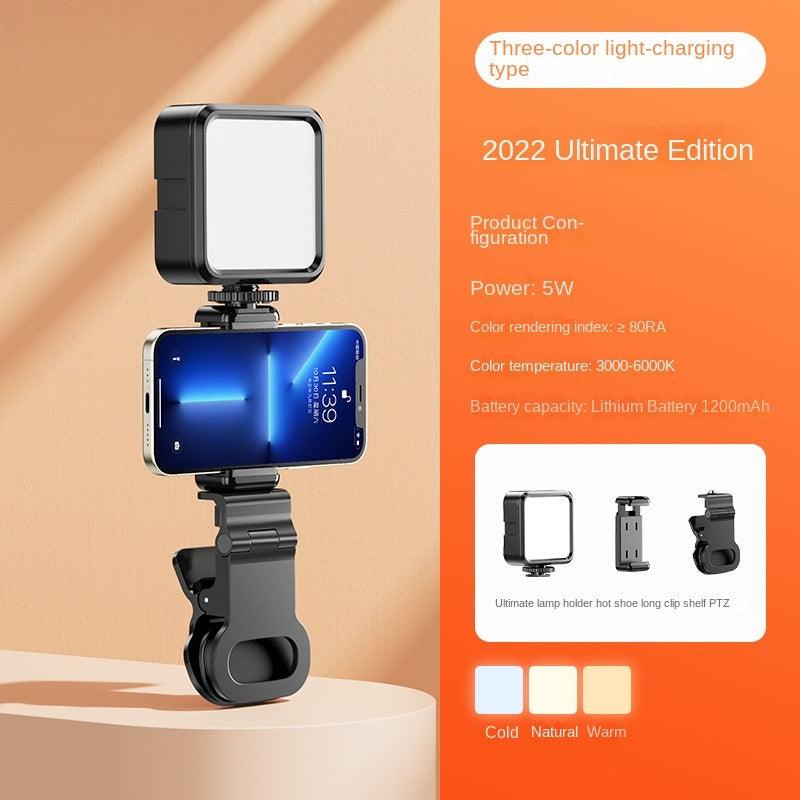 LazyPro Portable outdoor mini fill light RGB mobile phone live broadcast bracket clip tripod photography soft light LED - Lazy Pro