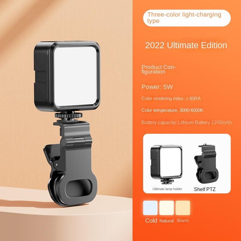 LazyPro Portable outdoor mini fill light RGB mobile phone live broadcast bracket clip tripod photography soft light LED - Lazy Pro