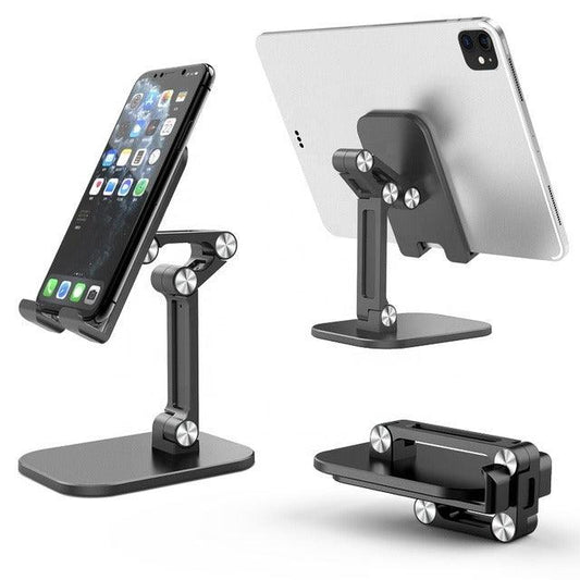 LazyPro Three Sections Foldable Desk Mobile Phone Holder For iPhone iPad Tablet Flexible Table Desktop Adjustable Cell Smartphone Stand