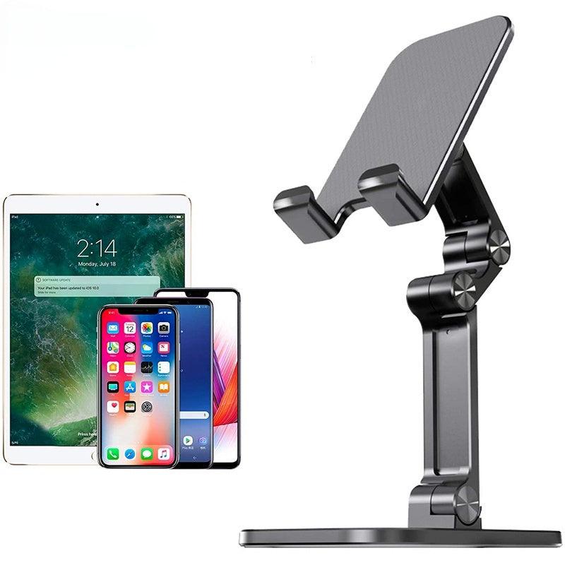 LazyPro Three Sections Foldable Desk Mobile Phone Holder For iPhone iPad Tablet Flexible Table Desktop Adjustable Cell Smartphone Stand - Lazy Pro