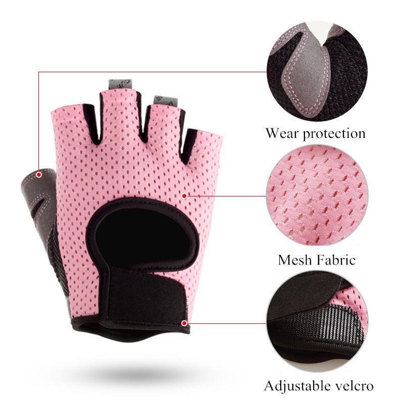 LazyPro™ Gym Fitness Gloves Women Weight Lifting Yoga Breathable Half Finger Anti-Slip Pad Bicycle Cycling Glove Sport Exercise Equipment - Lazy Pro